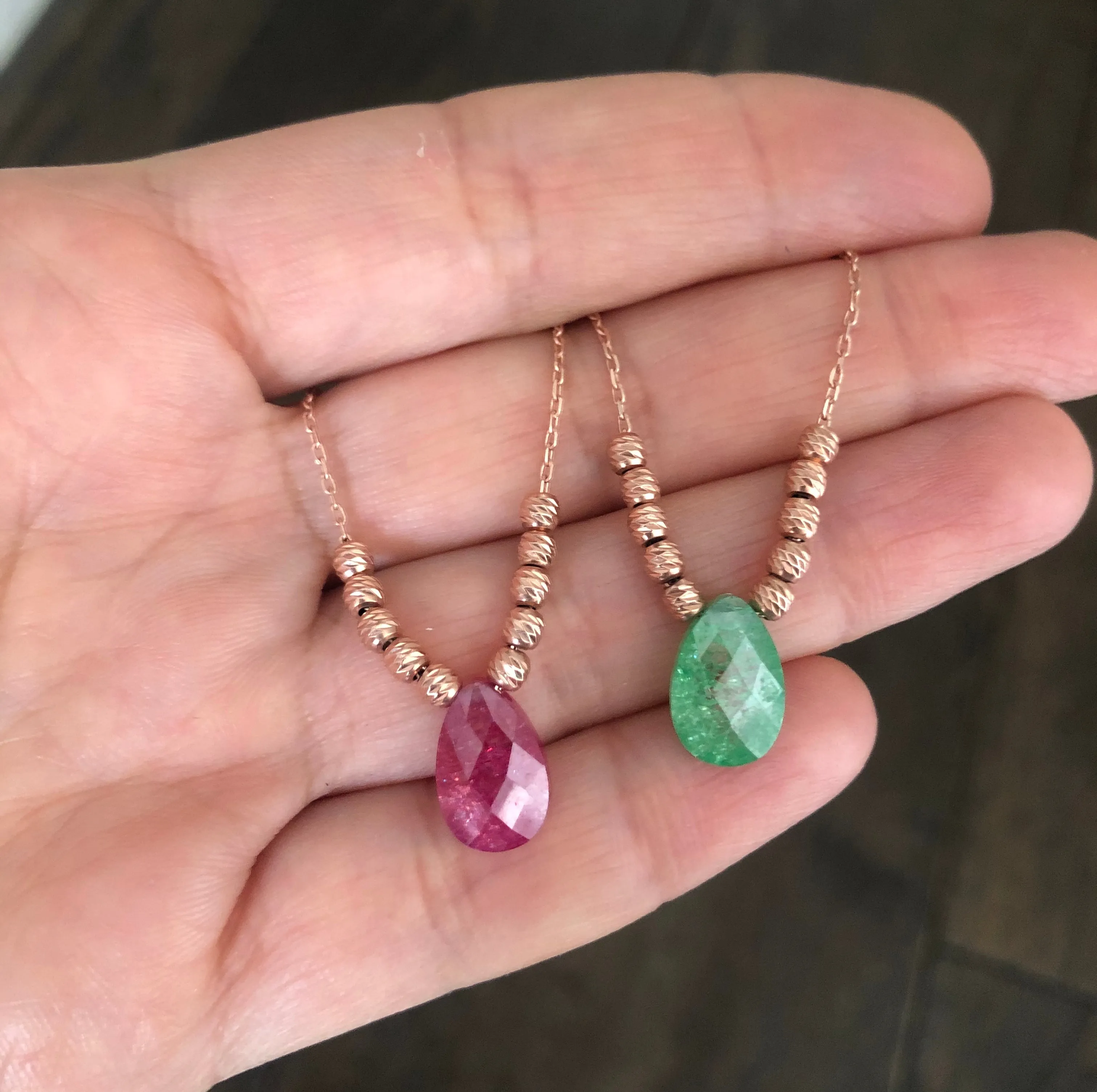 Necklace with colorful natural stones