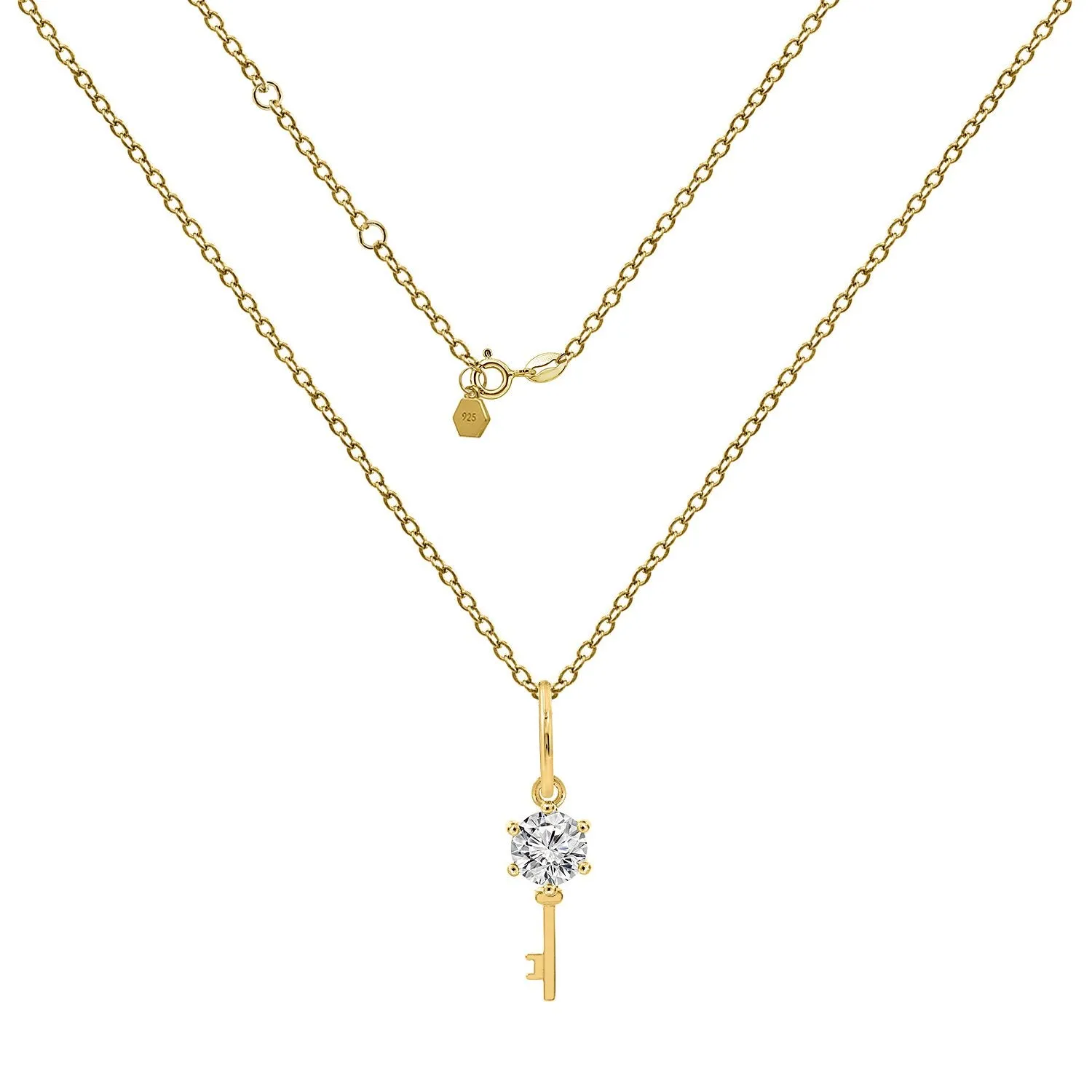 "Key To My Heart" Round Pendant Necklace, 16"   2" Extender