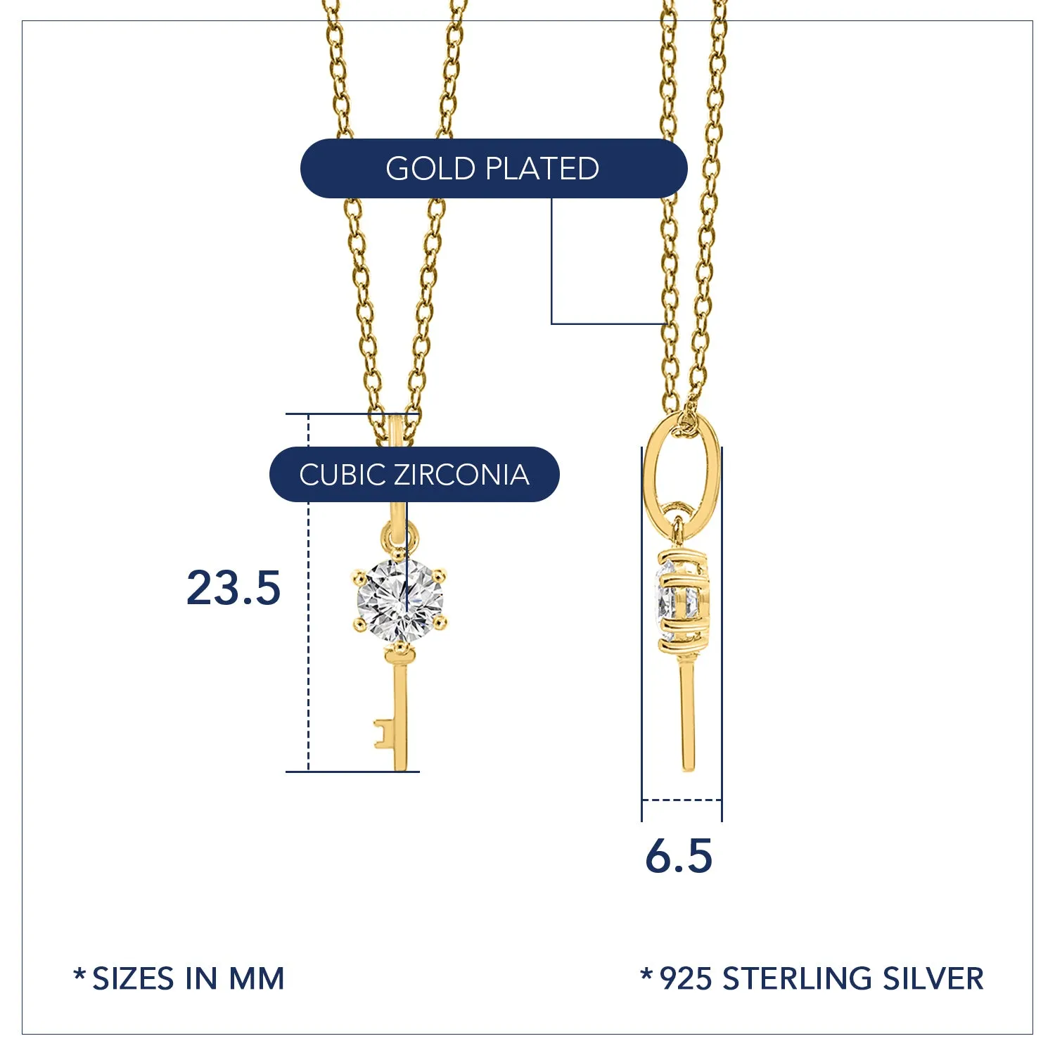 "Key To My Heart" Round Pendant Necklace, 16"   2" Extender