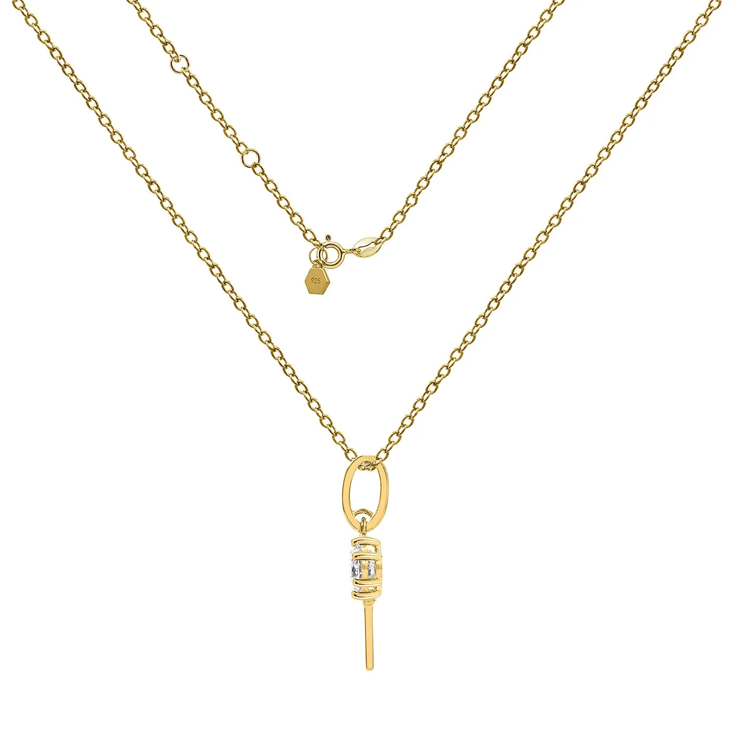 "Key To My Heart" Round Pendant Necklace, 16"   2" Extender