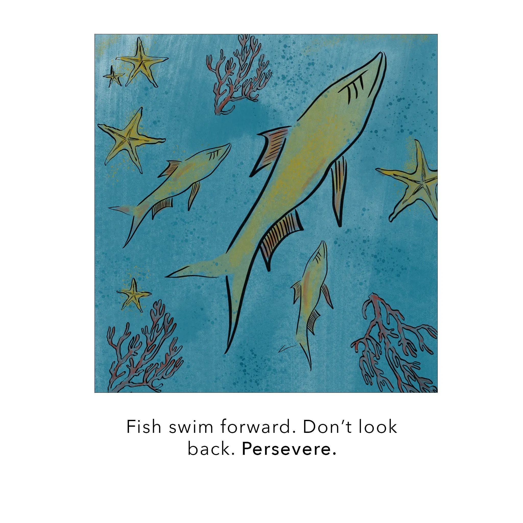 "Perseverance" Black Ceramic and 18K Gold Fish