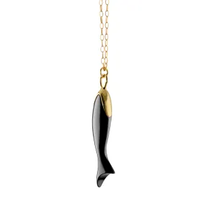 "Perseverance" Black Ceramic and 18K Gold Fish