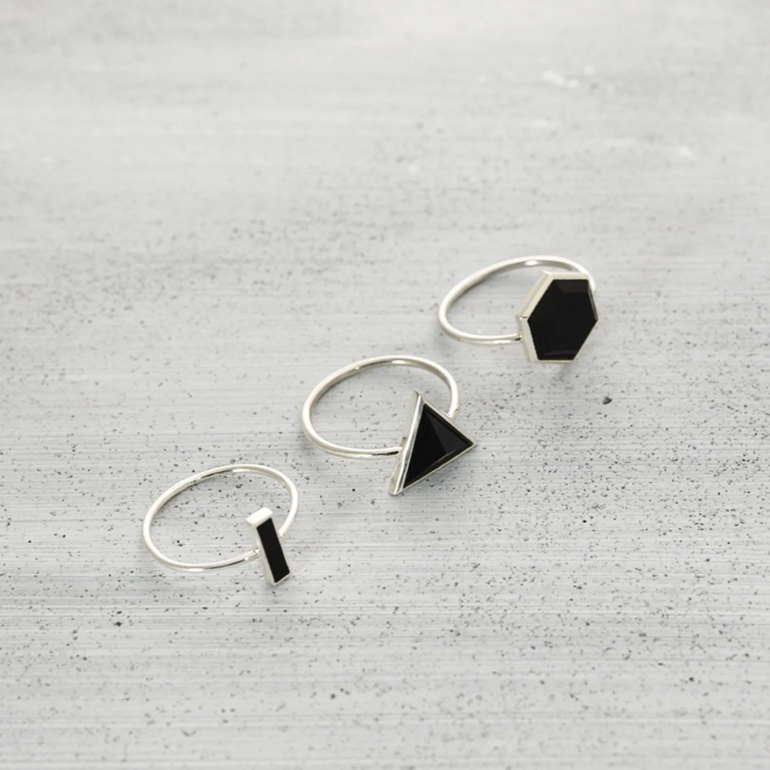Rectangle city onyx Ring