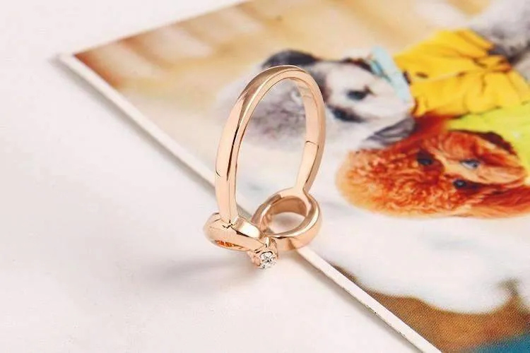 Rose Gold Austrian Crystal Infinity Ring