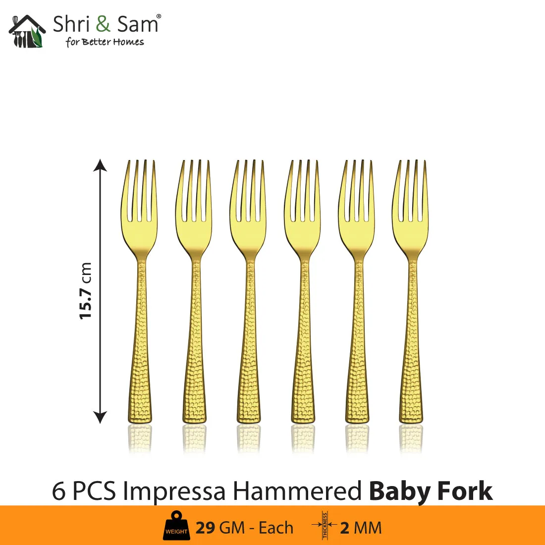 Stainless Steel Cutlery Impressa Hammered with Gold PVD Coating