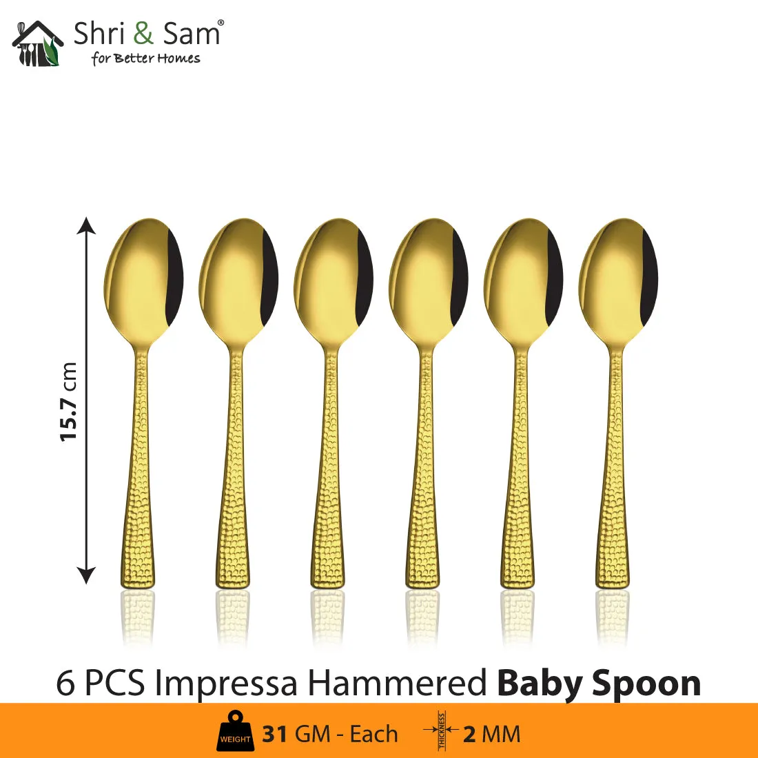 Stainless Steel Cutlery Impressa Hammered with Gold PVD Coating