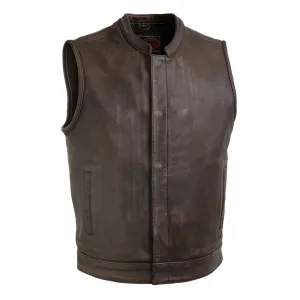 Top Rocker Copper Men's Motorcycle Leather Vest