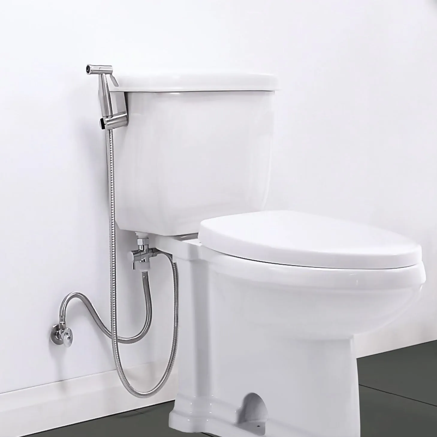Whitehaus WH771-C Spahaus Stainless Steel Hand-Held Bidet Sprayer Set